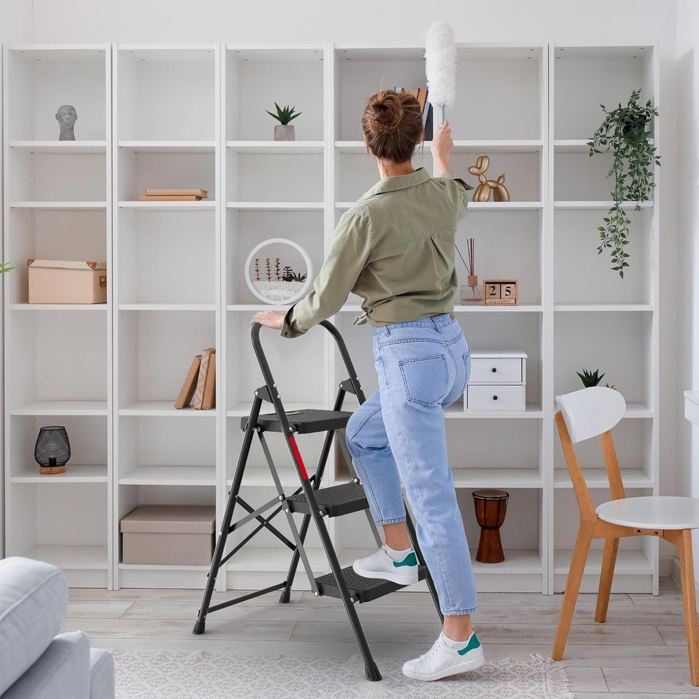 Non-Slip 3-Step Stool, 600lbs Capacity