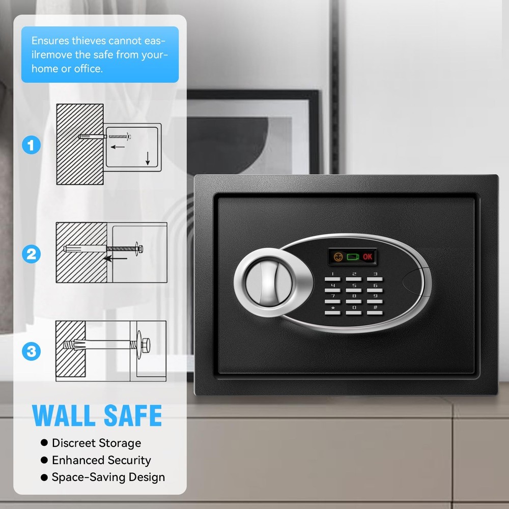 1.8 Cu Ft Safe Box Fireproof Waterproof for Documents - Steel Security Personal