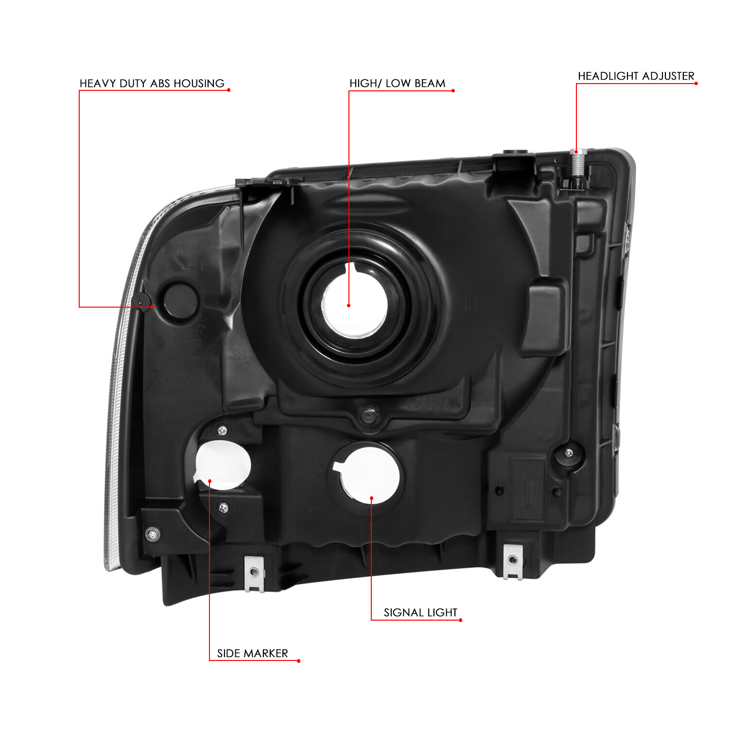 FOR 05-07 FORD F250 F350 SUPER DUTY CHROME HOUSING CLEAR CORNER HEADLIGHT LAMPS