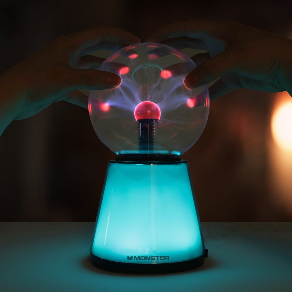 Monster Plasma Sphere,Interactive Electrostatic Plasma Globe Lamp with LED Color