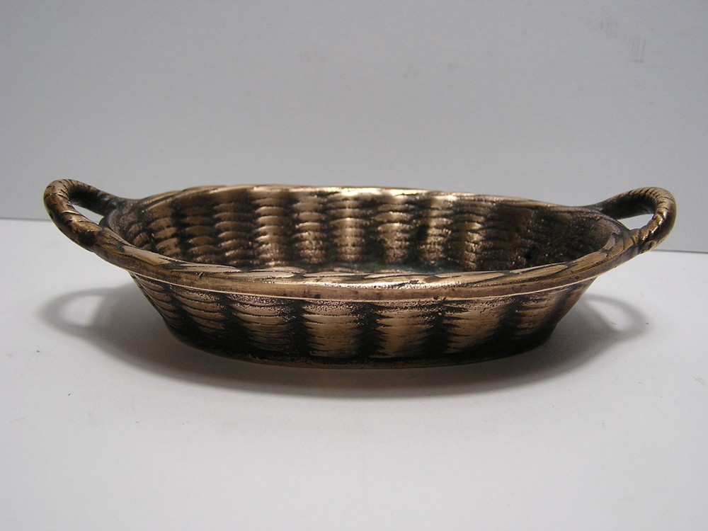Vintage Solid Copper Basket Trinket Holder