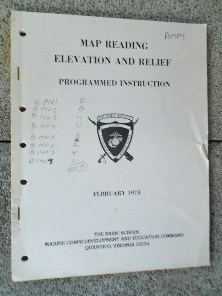 USMC Quantico booklet, map reading elevation and relief