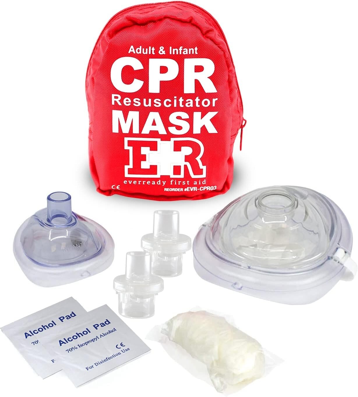 Disposable CPR Mask Combo for Adults & Infants with Gloves - Emergency Ready