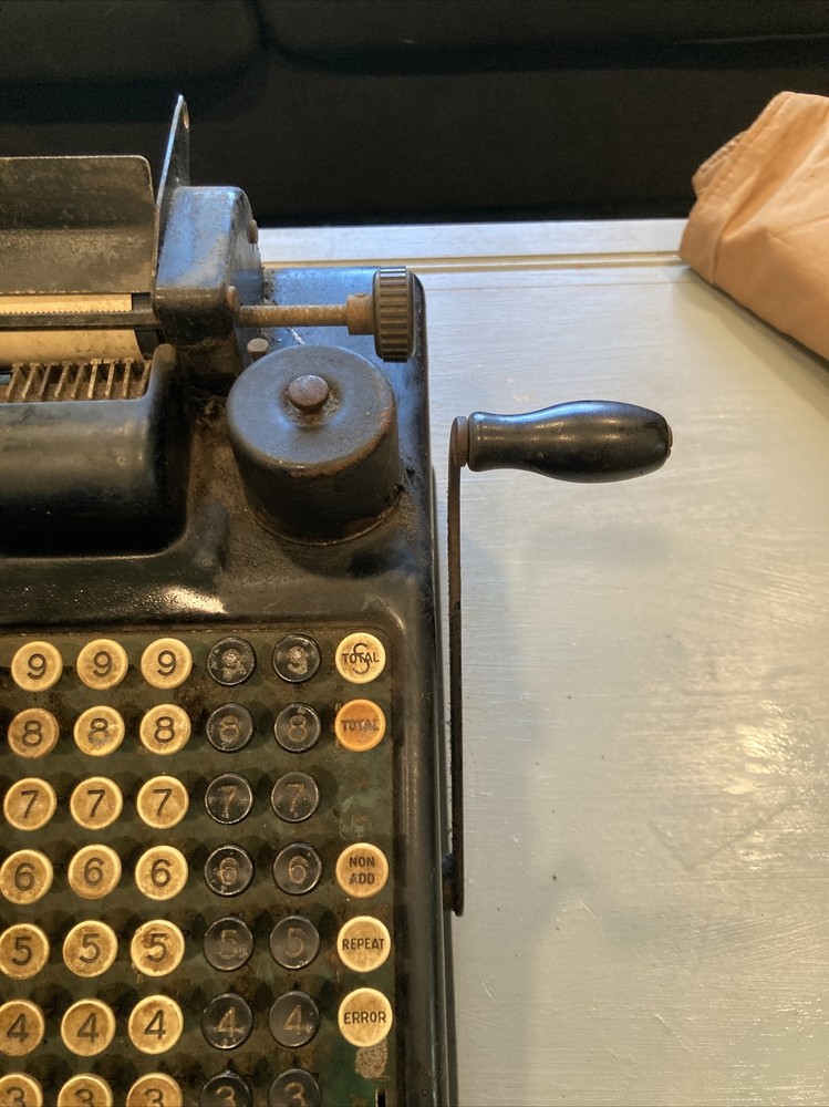 Antique Burroughs Hand Cramked Adding Machine