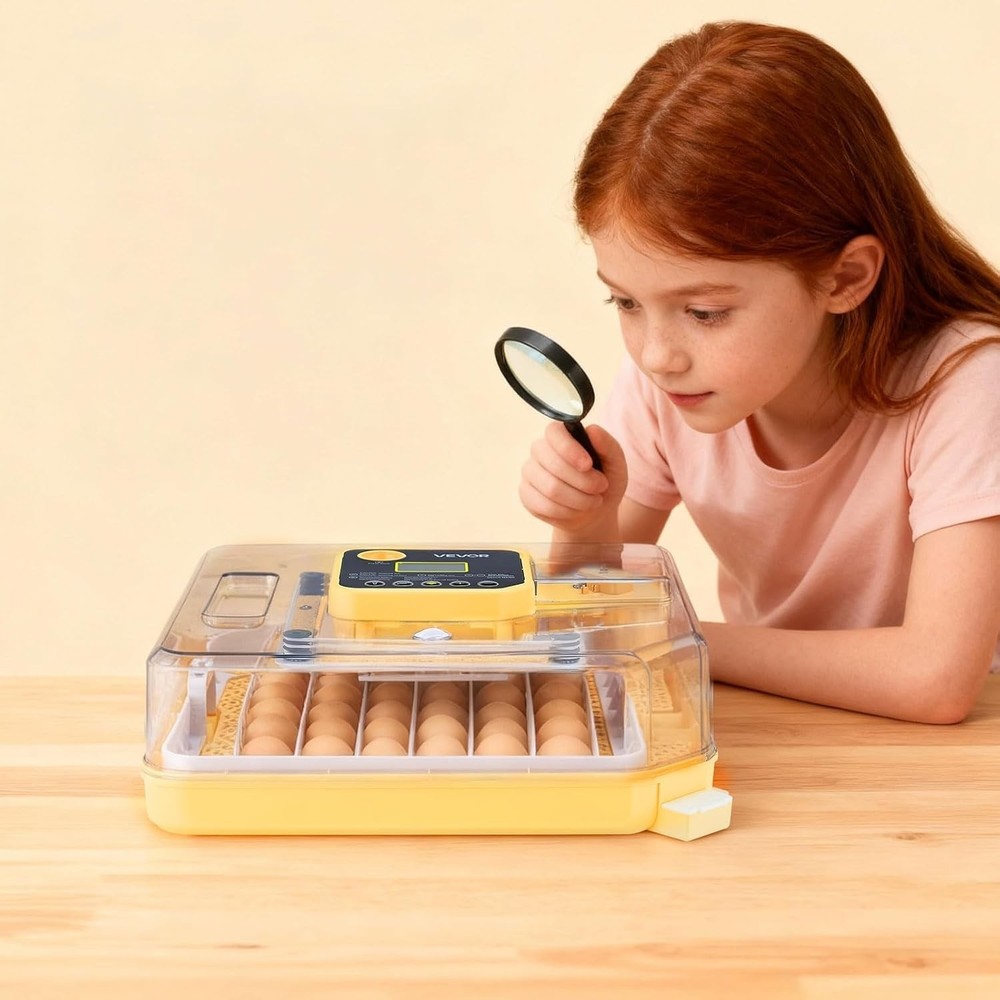 Efficient 48 Egg Poultry Incubator with 360° Clear Window & Stable Design