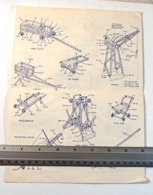 Gilbert Erector 3 Page Foldout Sheet Your Model Building Guide