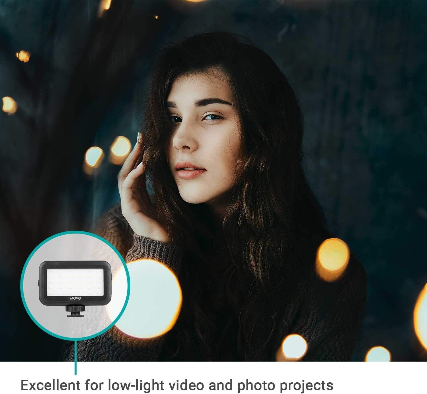 Movo LED-30 Rechargeable Mini LED Video Light Panel with Adjustable Brightness