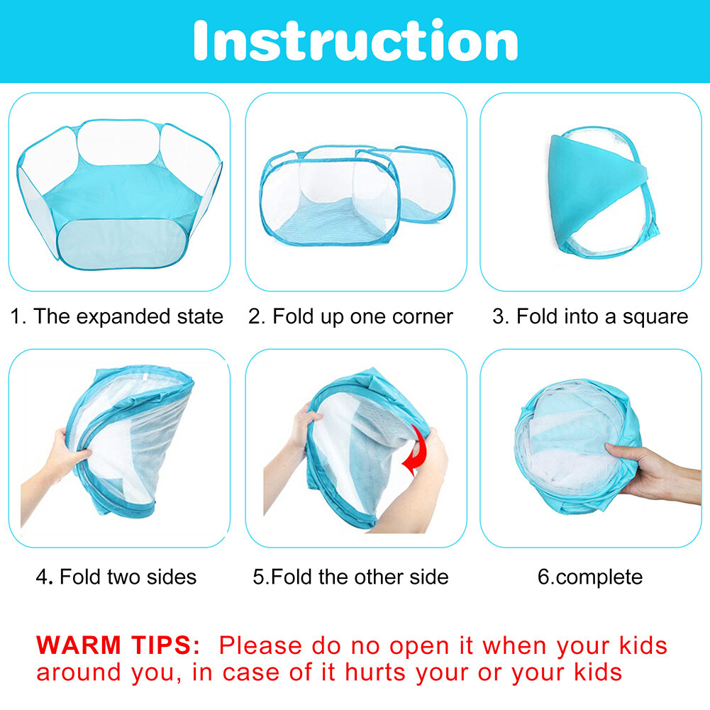 Small Animals Tent Cage Breathable Pet Playpen Pop Open Exercise Fence Rabbits
