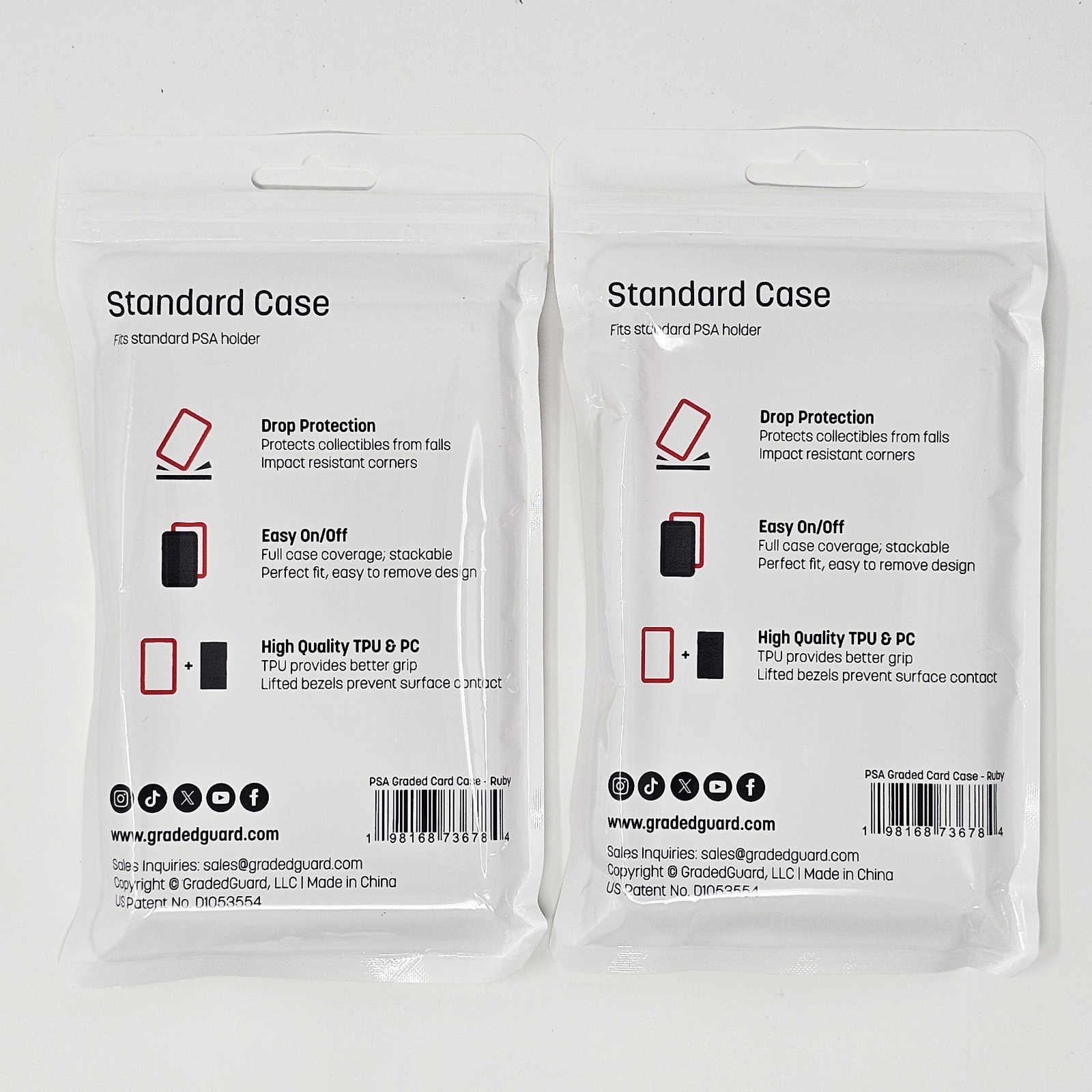 (2) Ruby GradedGuard PSA Graded Card Jewel Case Guard Protector Stackable