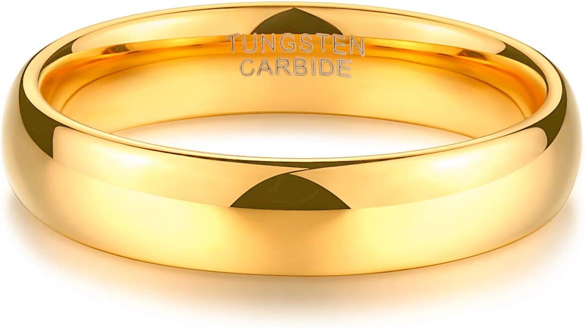 TGNEL 4mm-8mm Dome Fashion Wedding Band Ring for Men Women Comfort Fit 4-15
