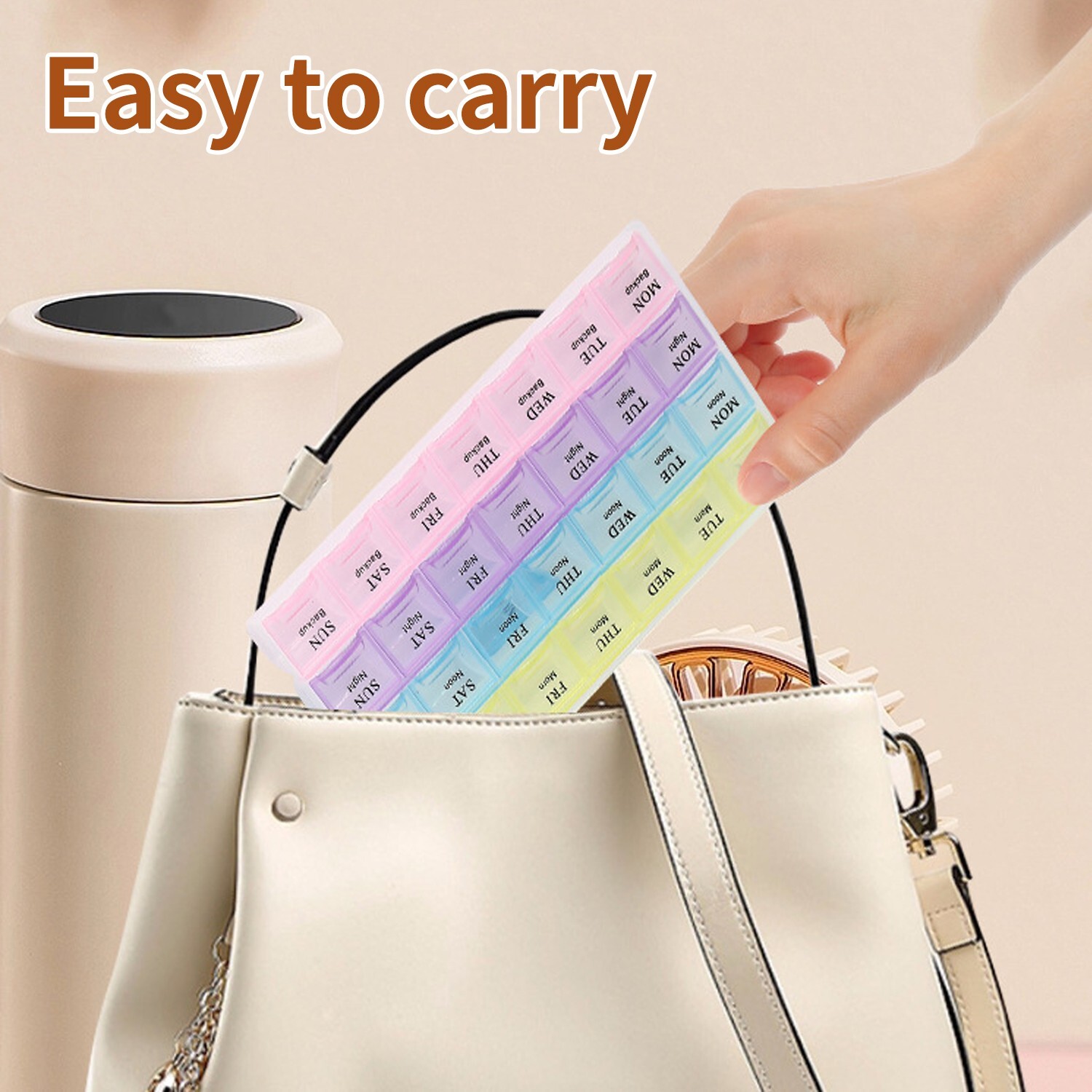 Monthly Pill Organizer Pill Case Pill Box One Week 4 Times a Day AM PM Daily