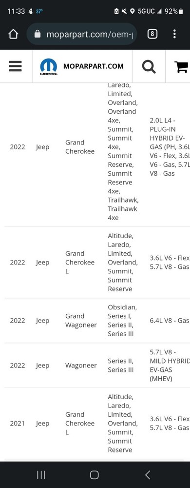 2023, 2022 and 2021 Jeep Cherokee Forward Facing Camera