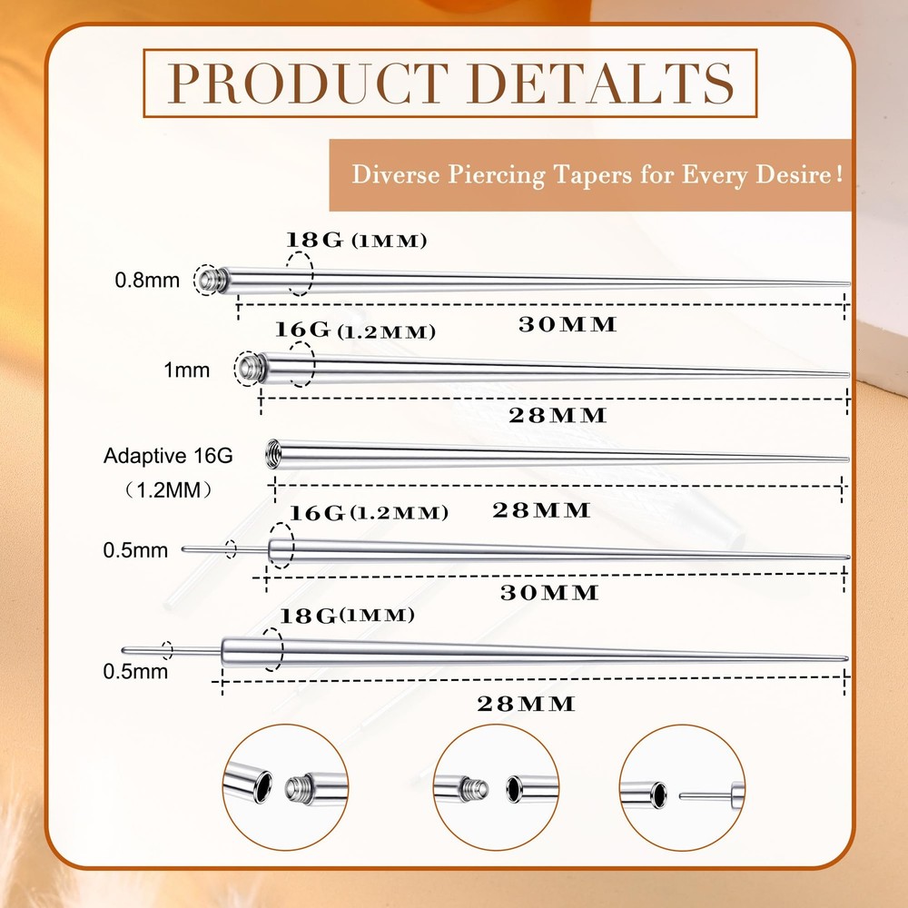 Piercing Taper Ball Grabber Changing Tool Set Flat Back Earrings Applicator ...