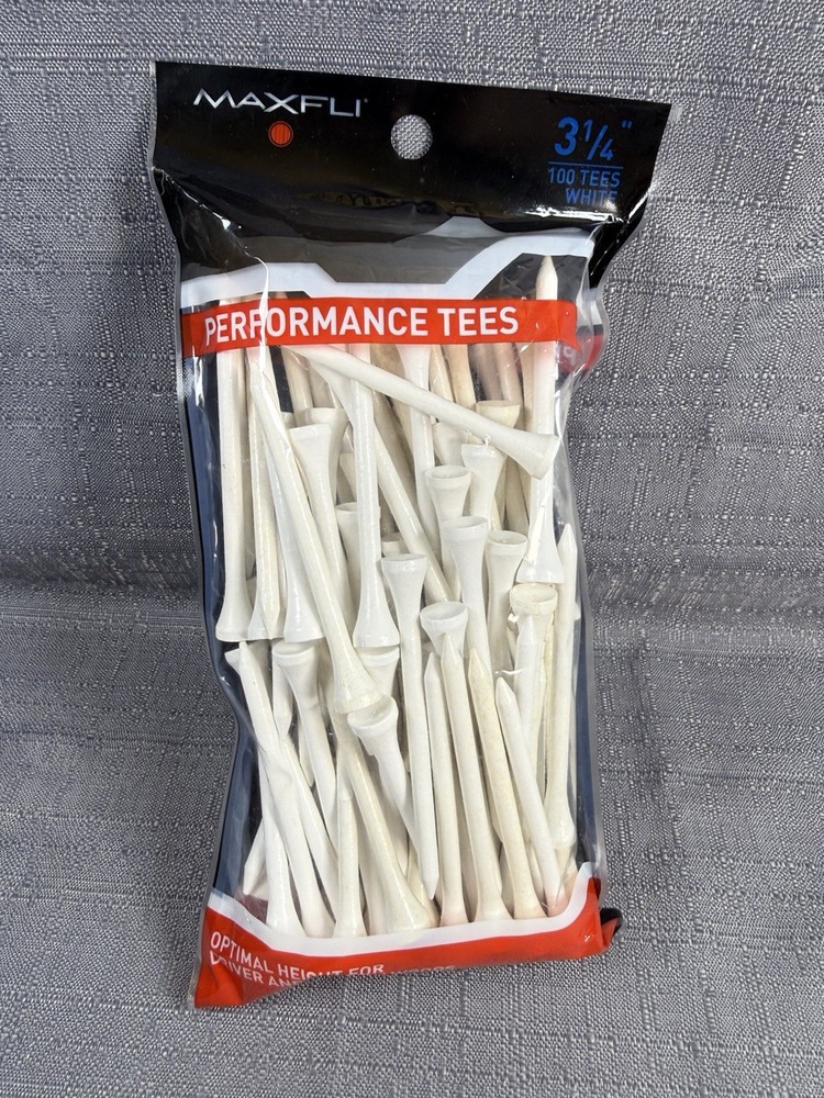 Maxfli Performance Golf Tees 3 1/4” White - 100 Count