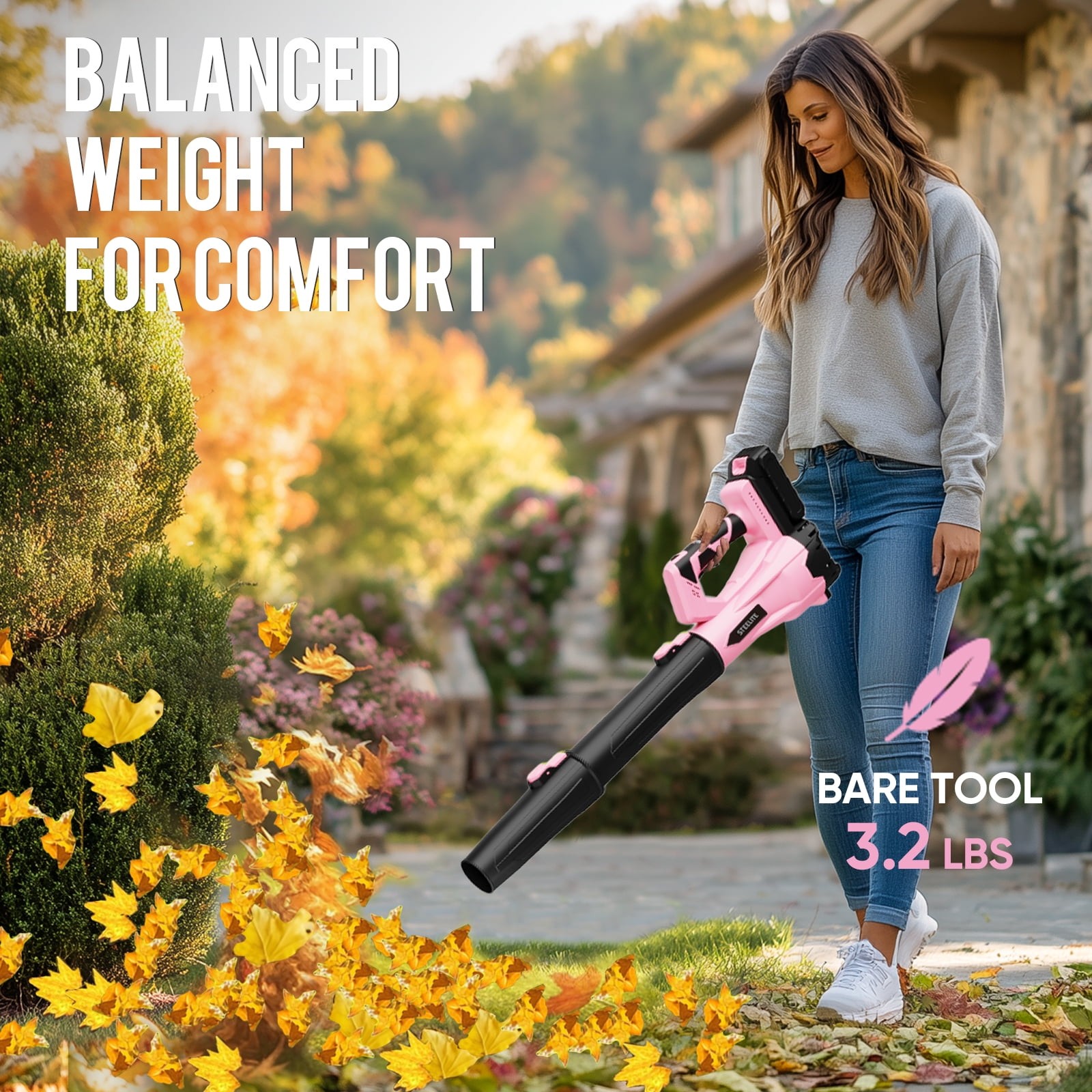 Steelite Electric Cordless Leaf Blower 150 MPH/600 CFM 6 Speed w/ 2.0Ah Battery