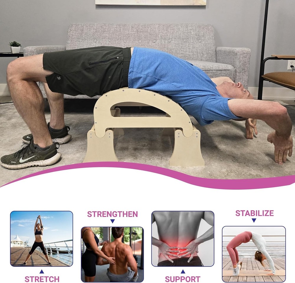 Flex Yoga Back Bench Elevate Your Stretch W/ Anatomical Bends Ergonomic Support