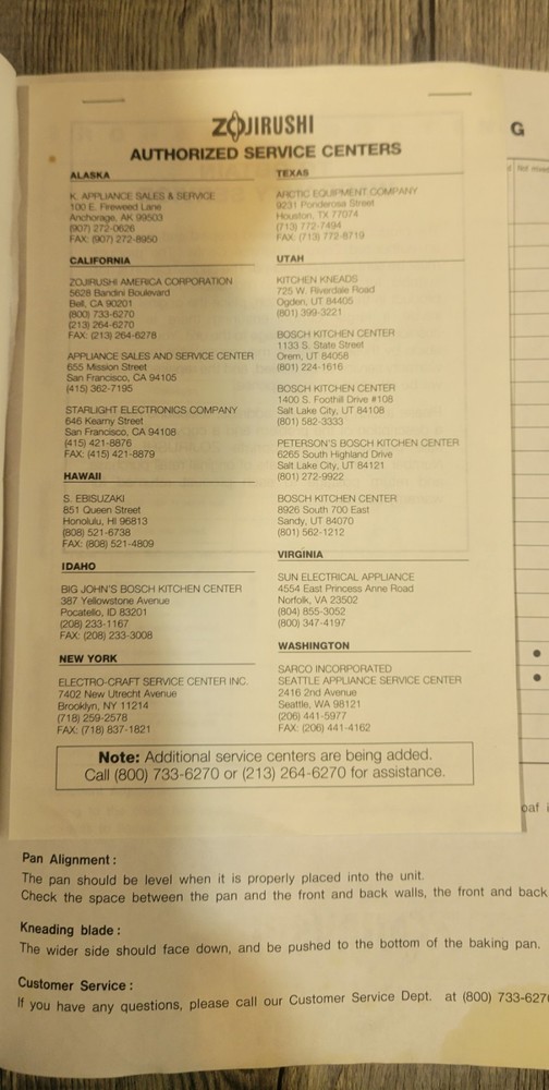 Zojirushi Automatic Bread Maker Machine BBCC-S15A Instructions Cup Scoop Tested