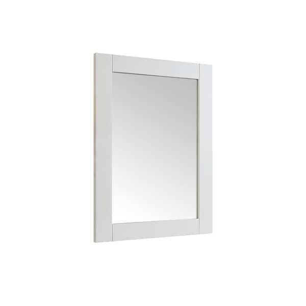 Austen 22" W x 30" H Rectangular Framed Wall Mount Bathroom Vanity Mirror White