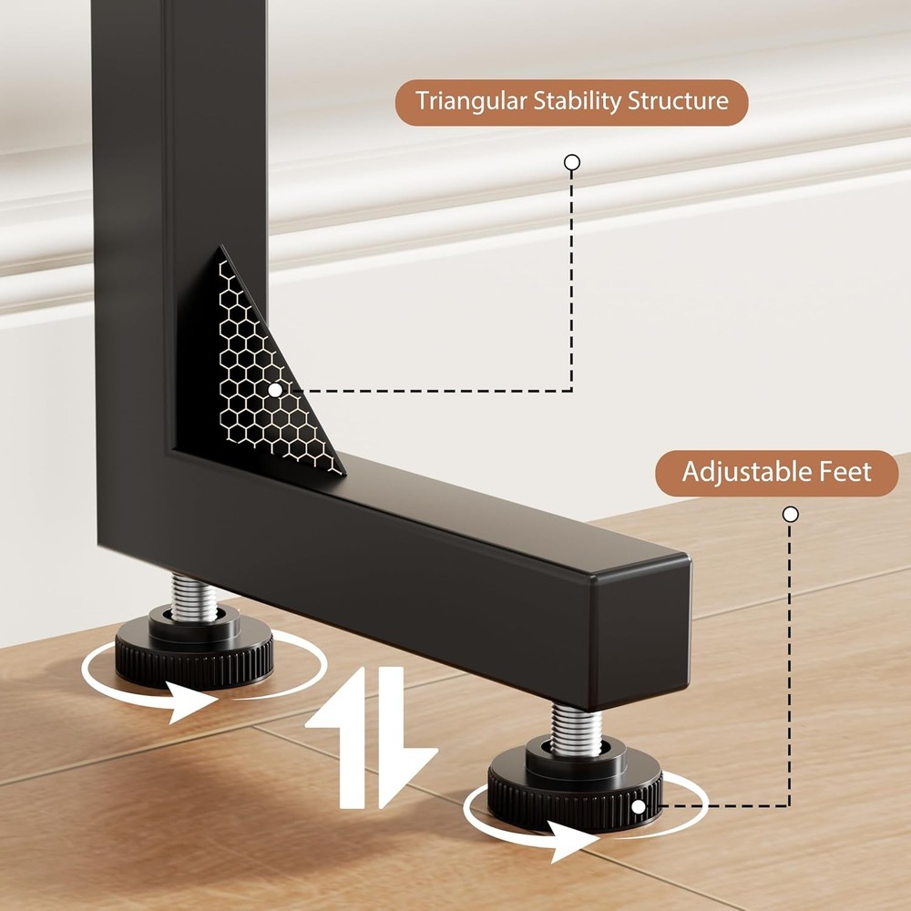 45" Adjustable Height Narrow Console Table W/ Power Outlets Long Sofa Table Home