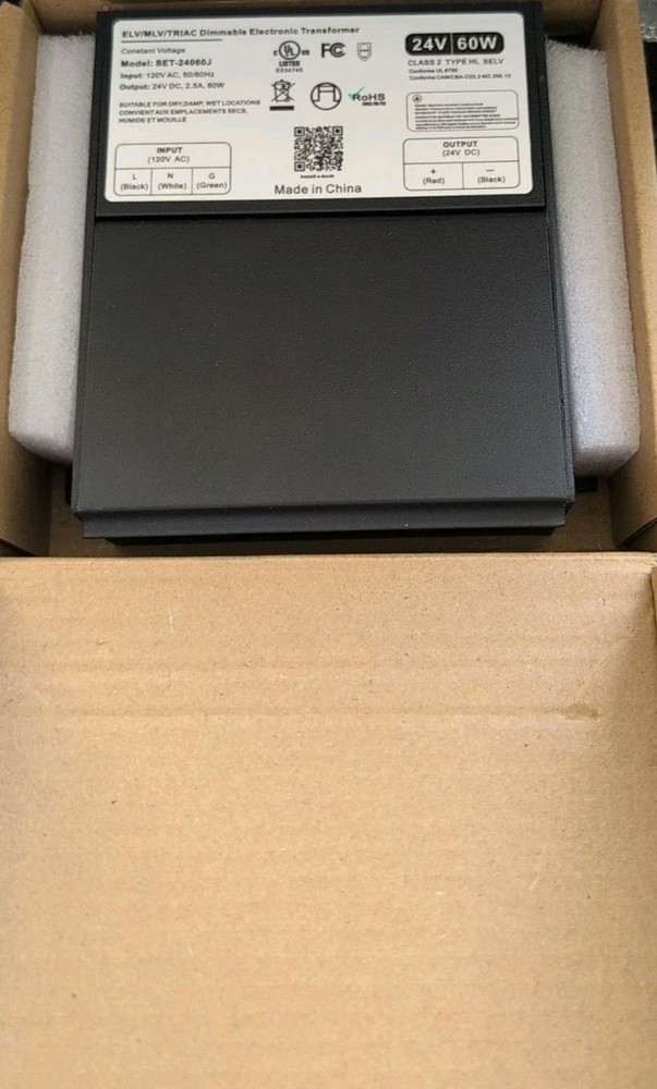 ELV/MLV/TRIAC Dimmable Electronic Transformer Constant Voltage Model: SET-24060J