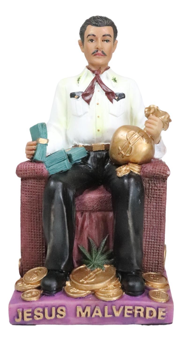 Ebros Jesus Malverde Statue Angel Of The Poor Sinaloa Figurine 6.25"Tall