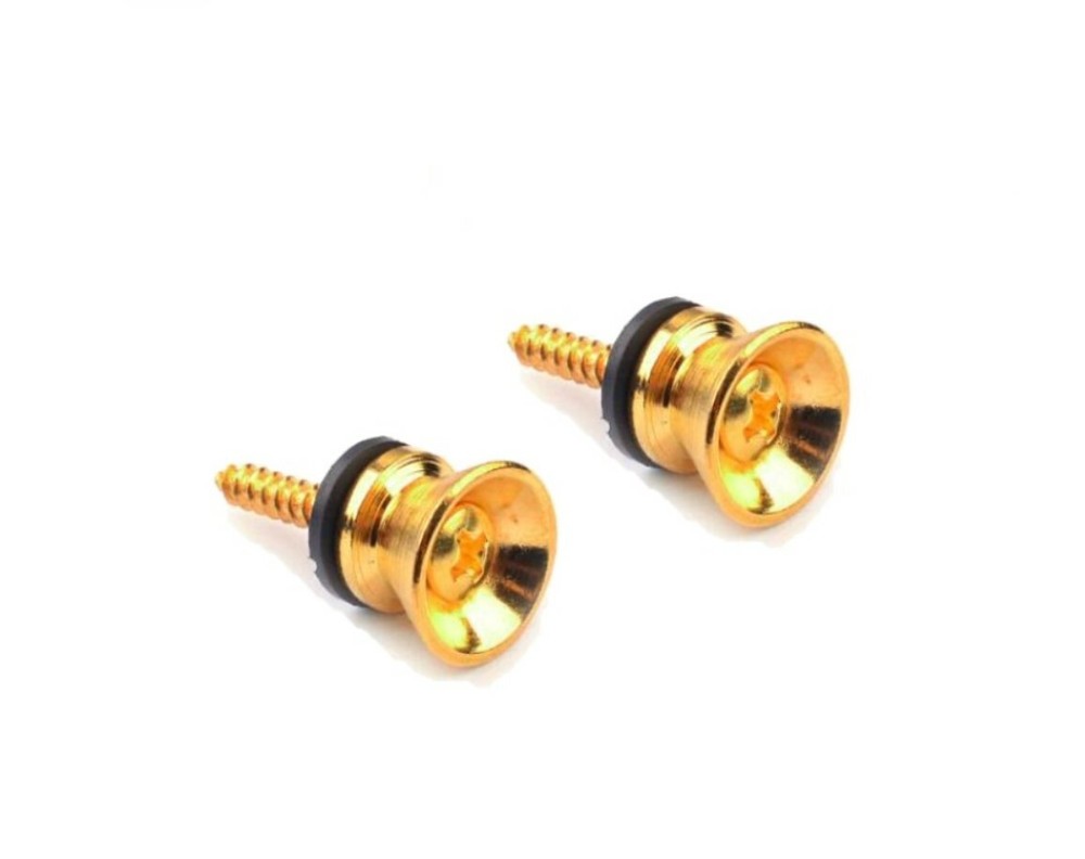 Strap lock Replacement buttons - pair - Black or Chrome or Gold