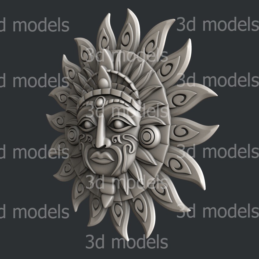 3d STL models for CNC, Artcam, Aspire, Polynesia Sun