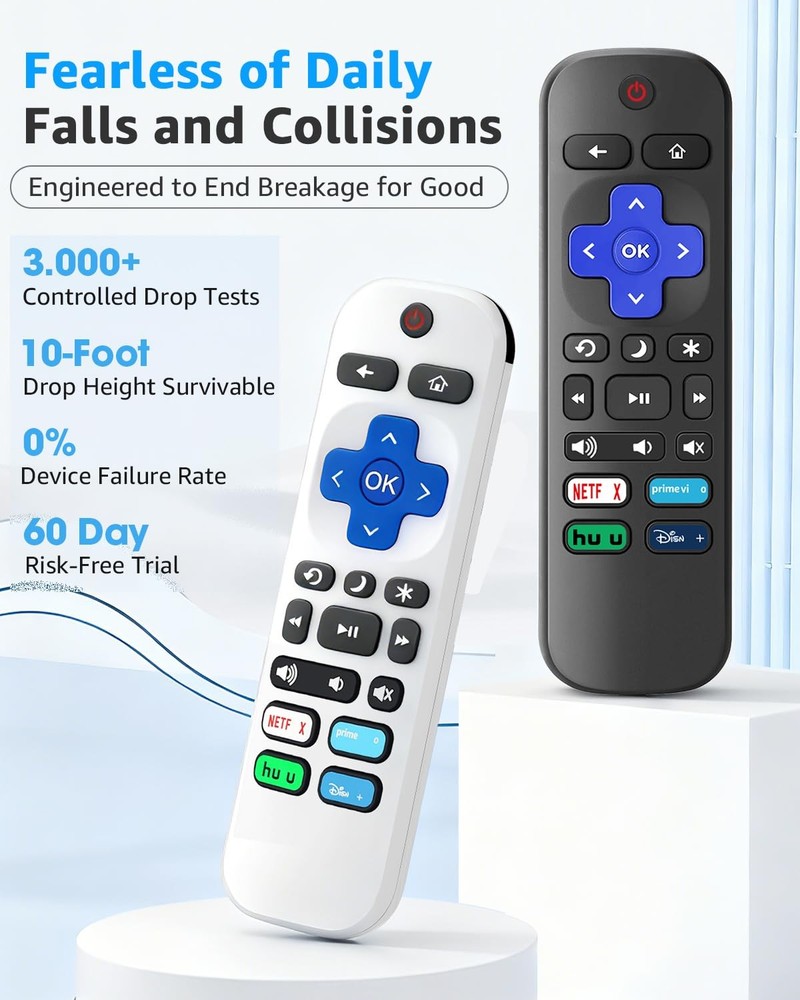 (Pack of 4) Replacement Remote Control (4Pack)Obsidian Black&Glacier White