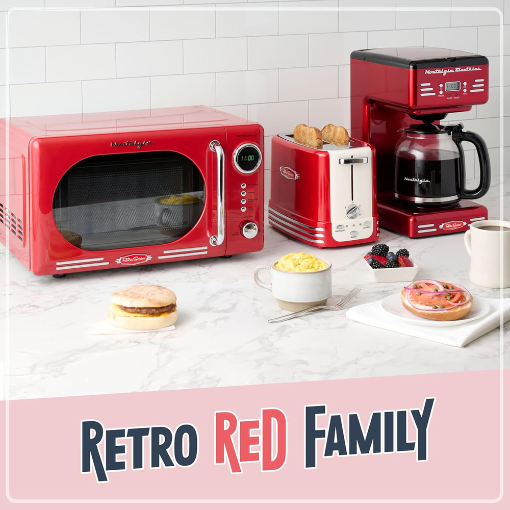 Nostalgia Retro 12-Cup Programmable Coffee Maker with LED Display, Automatic Shu