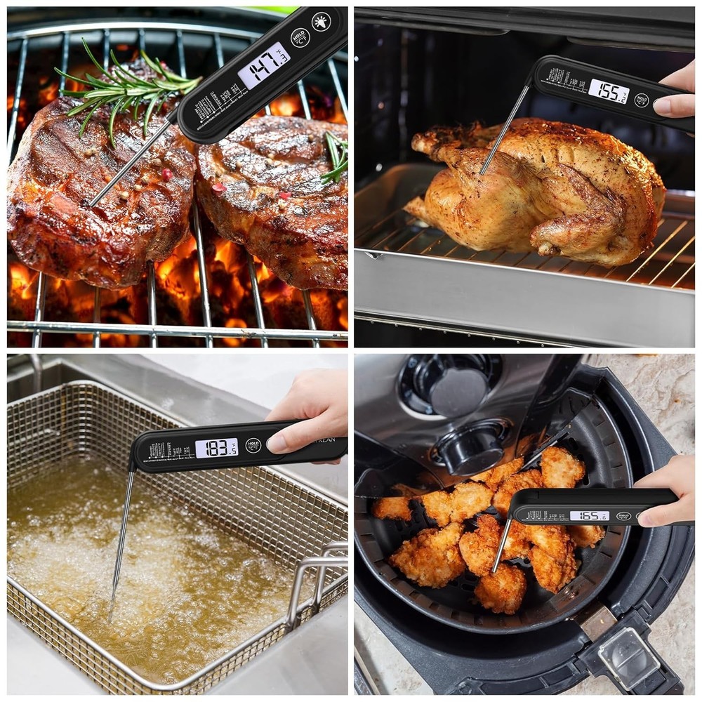 Ultra-Fast Waterproof Digital Meat Thermometer with Backlight