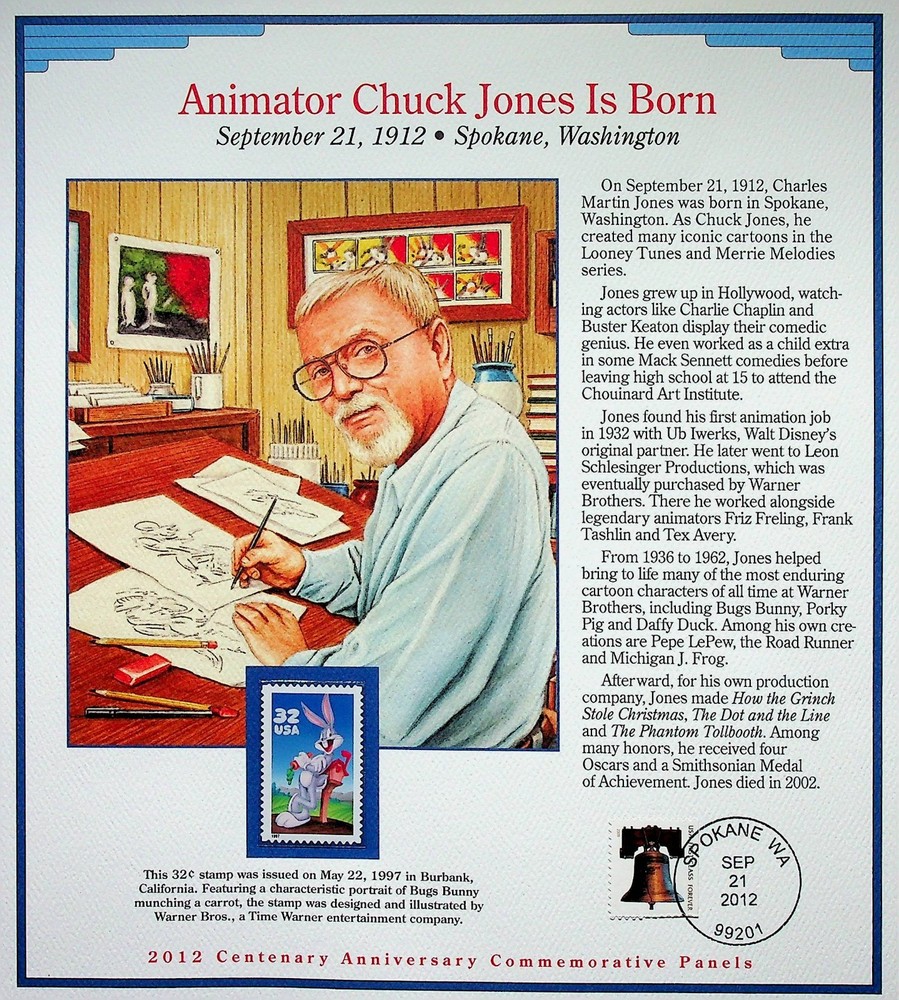 Chuck Jones Stamp Panel • 2012 Centenary Commemorative