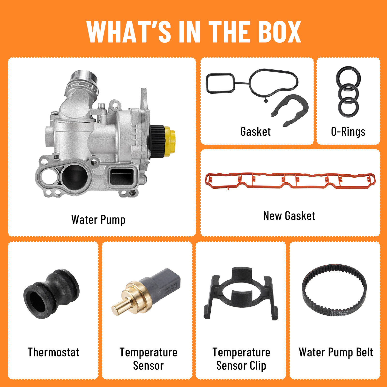 Aluminum Water Pump For Audi A3 A4 TT For VW Tiguan Jetta Golf GTI Eos Beetle CC