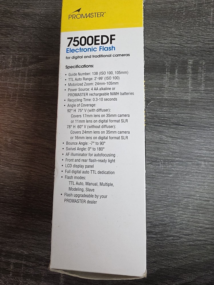 ProMaster7500EDF Digital Electronic Flash for Pentax Exelent