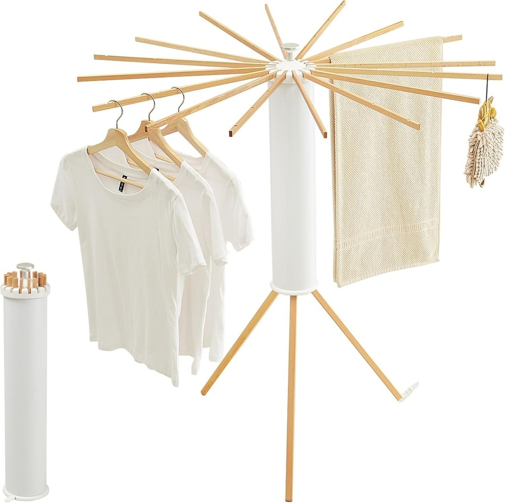 Tripod Clothes Drying Rack, Garment Rack Portable and Foldable Space Saving L...
