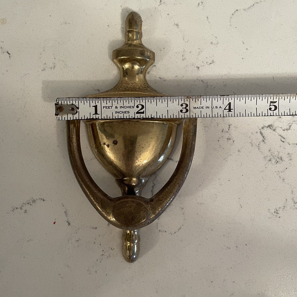 Vintage Solid Brass Door Knocker 6”x 3” Classic Mcm