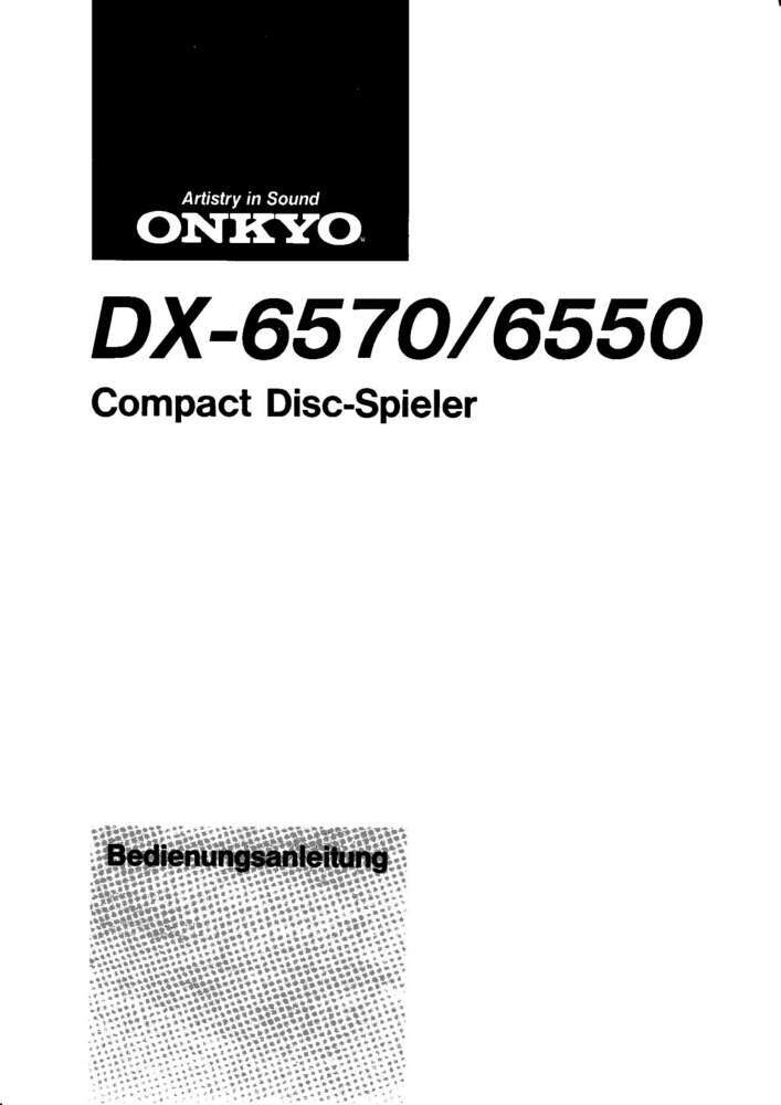 Onkyo DX-6550 CD Player Owners Manual