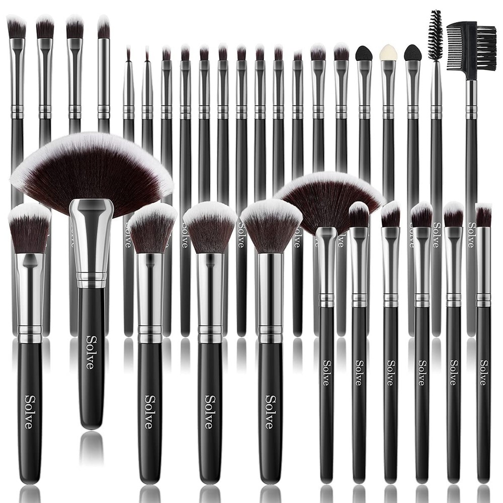 Makeup Brush Set, SOLVE 32 Pieces Professional 32 Piece Black