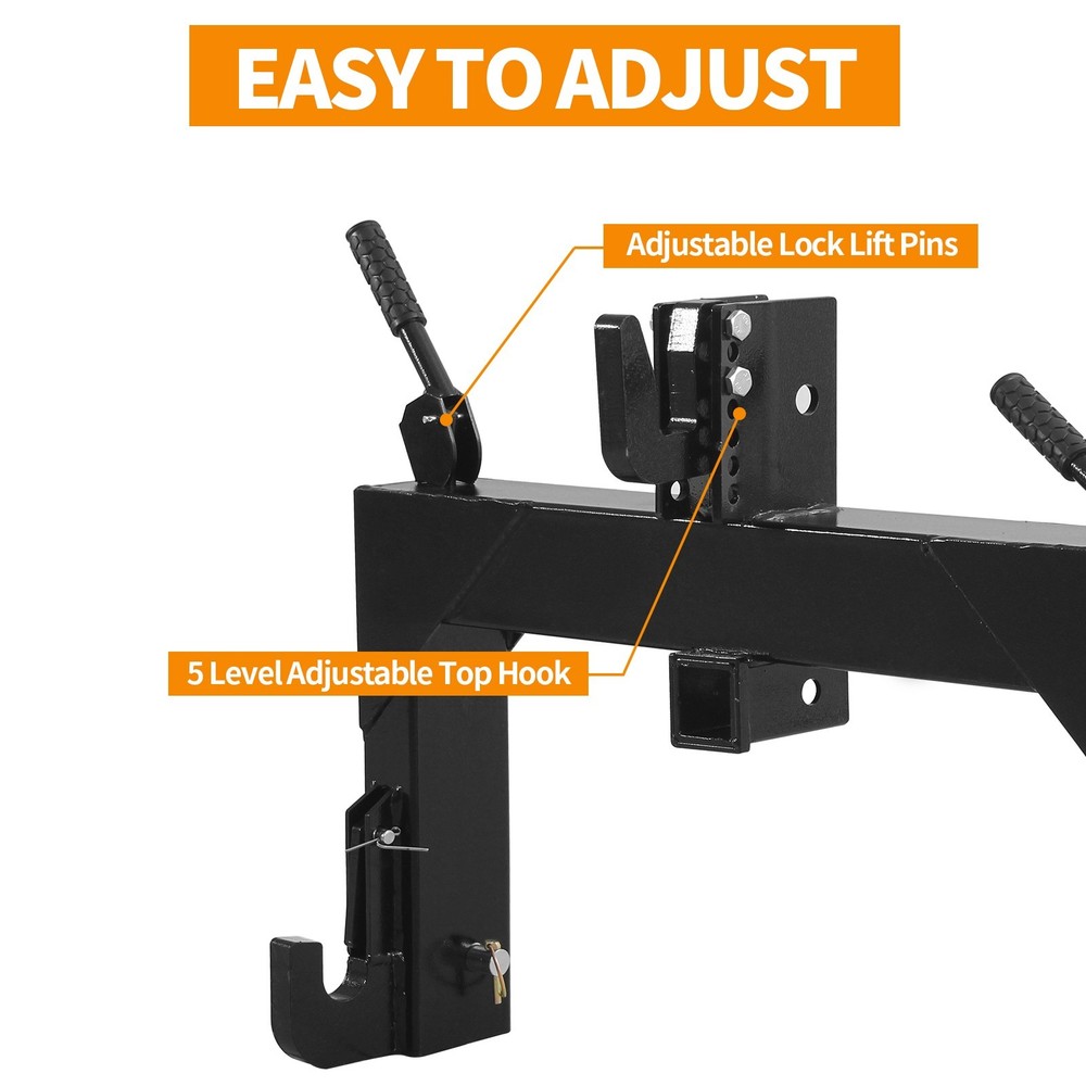 3 Point Quick Hitch, 3000 lbs Capacity 3 Point Attachments with 2" Receiver