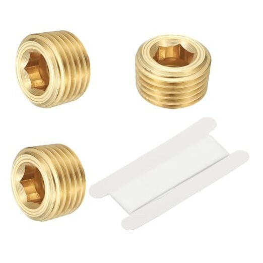 Internal Hex Pipe Fitting Pcs Brass Pipe Plug Fitting 1/8" NPT Male 3