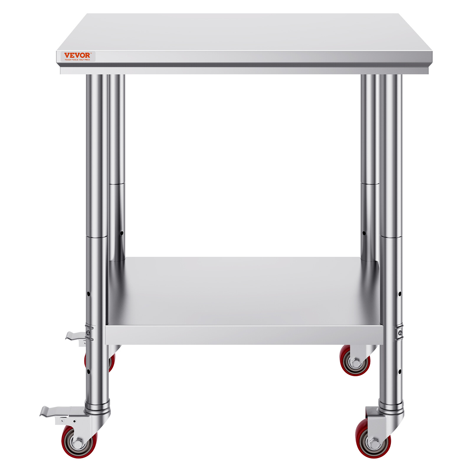 Rolling Stainless Steel Work Table 30"x24" Cart + Casters Undershelf Heavy Duty