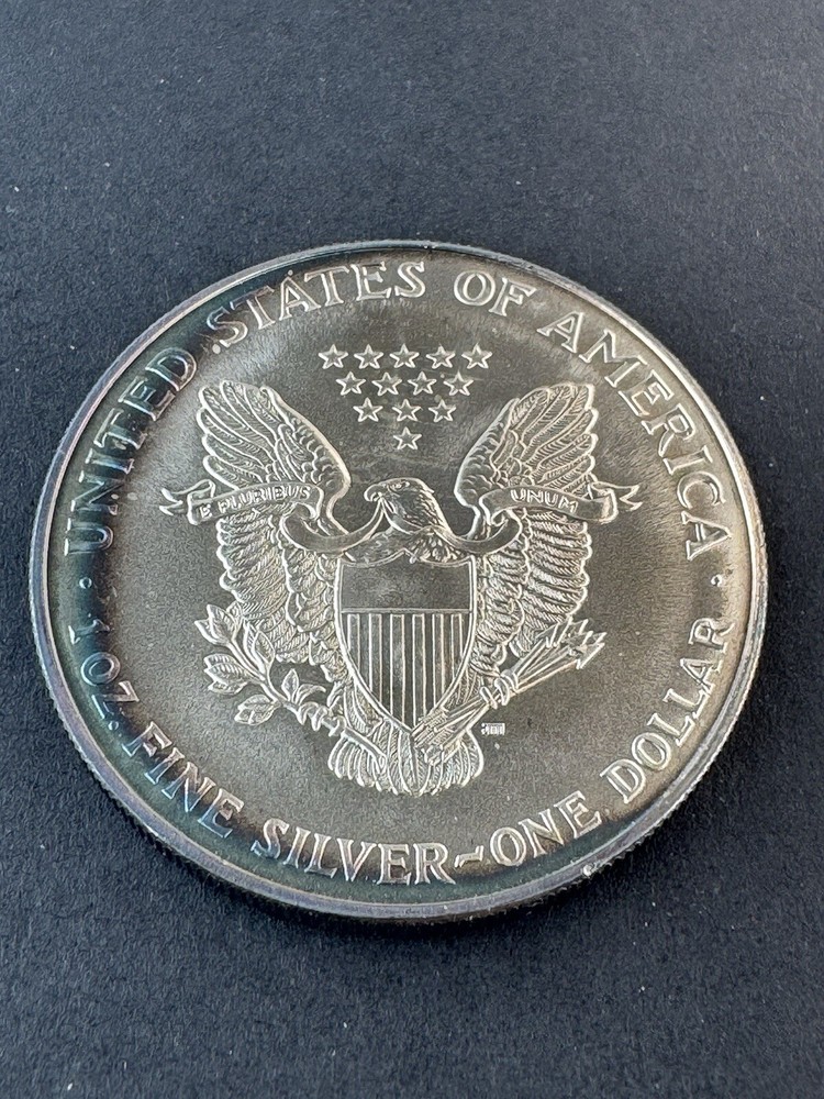 1995 American Silver Eagle 1 Oz Silver Coin Rainbow Toned
