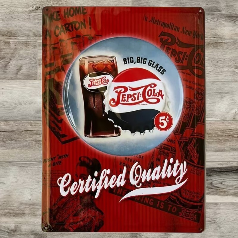Pepsi Pepsi-Cola 12 x 17 Embossed Novelty Metal Sign Shrink-Wrapped New