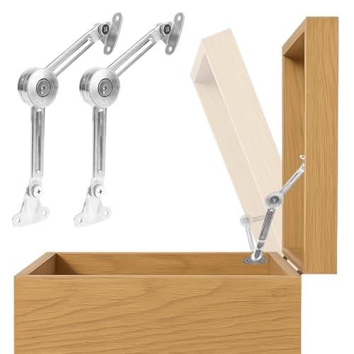 2pcs Chest Hinges, Alloy Lid Support Locking Fixed Hinge Close Quietly Heavy