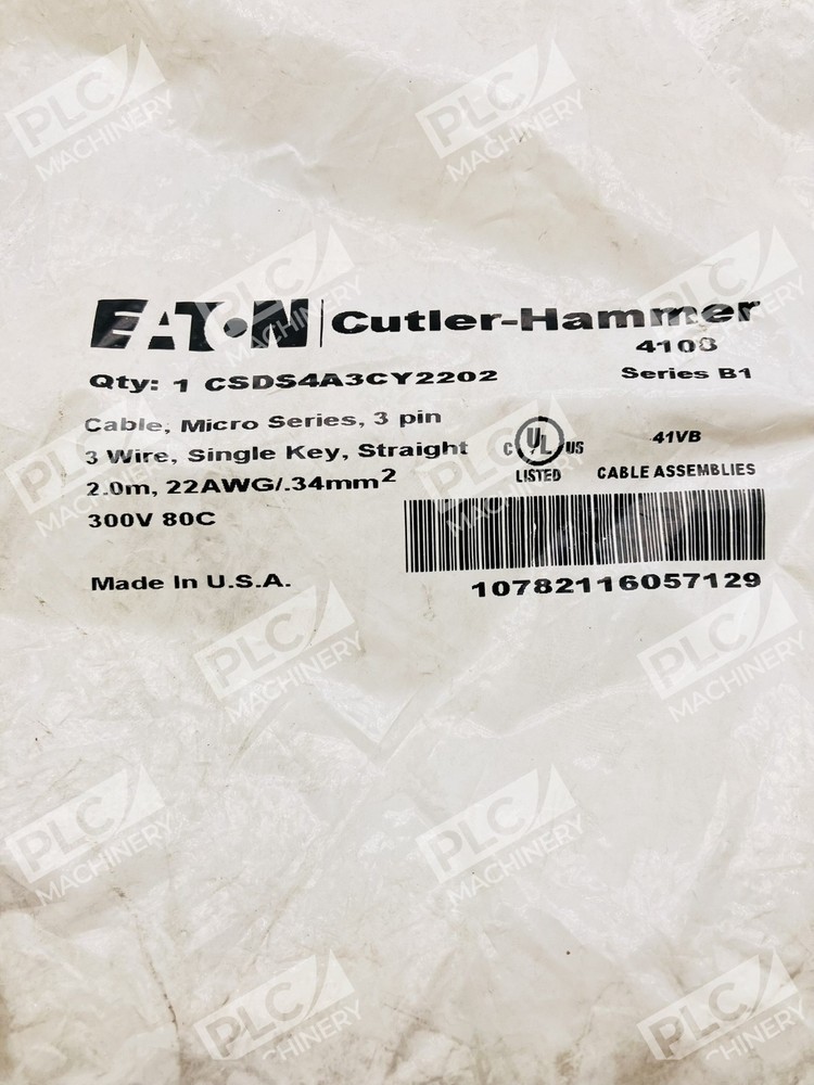 Eaton CSDS4A3CY2202 Sensor Connection Cable 3-Pin Sensor Cordset