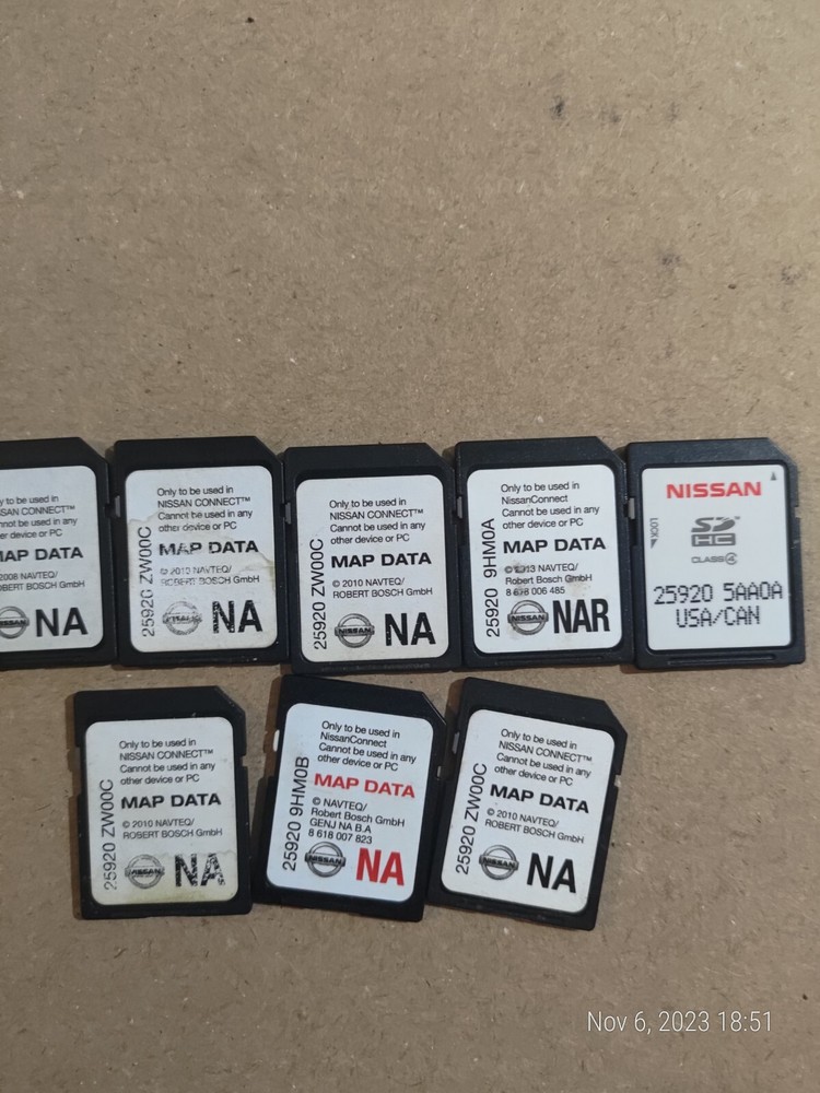 Lot Off 9 SD Card For Navigation GPS