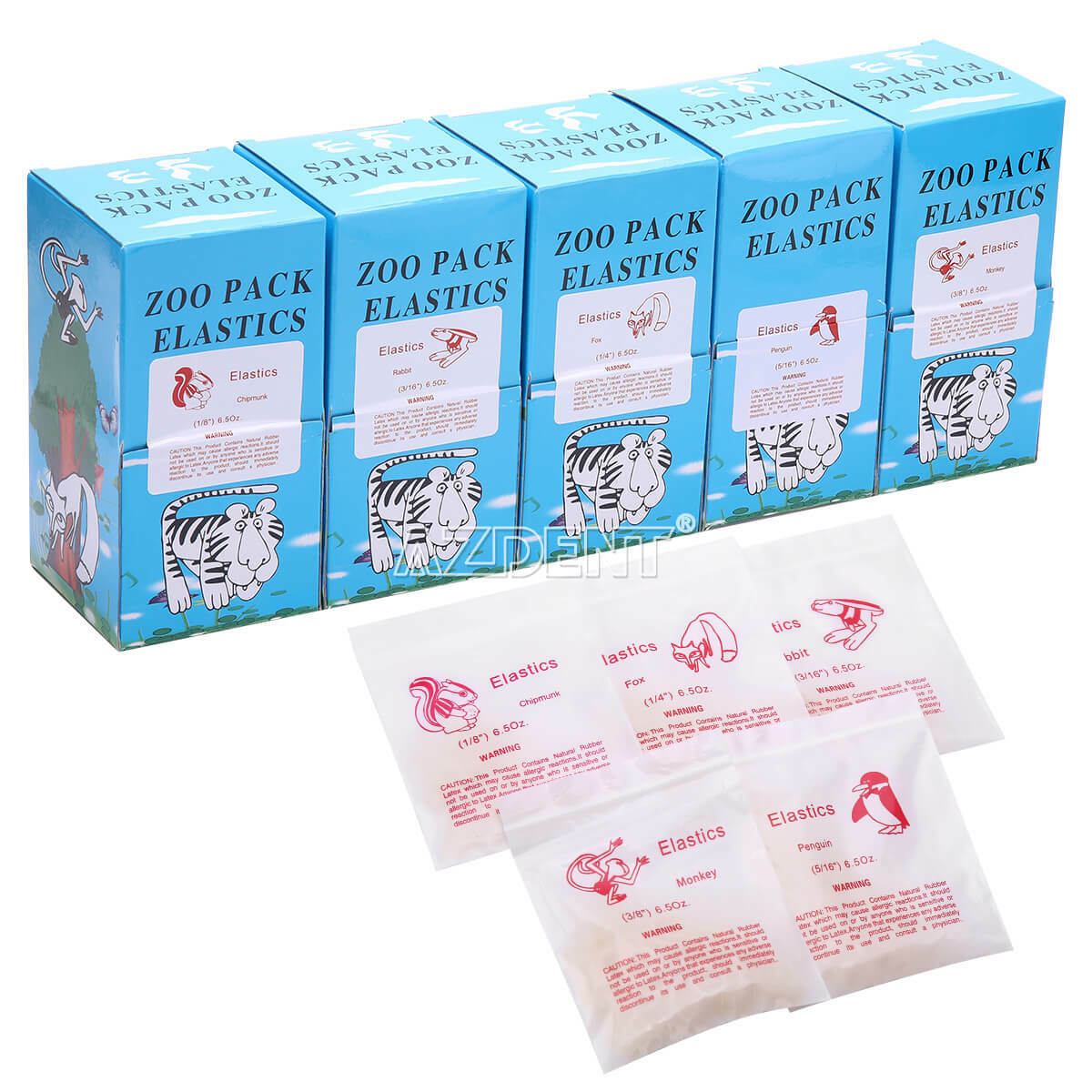 Dental Ortho Elastics Latex Braces Orthodontic Rubber Bands 5000Pcs/box 15 Sizes