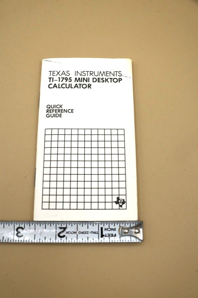 Texas Instruments TI-1795 Mini Calculator Manual/ quick Reference Guide- Dut's