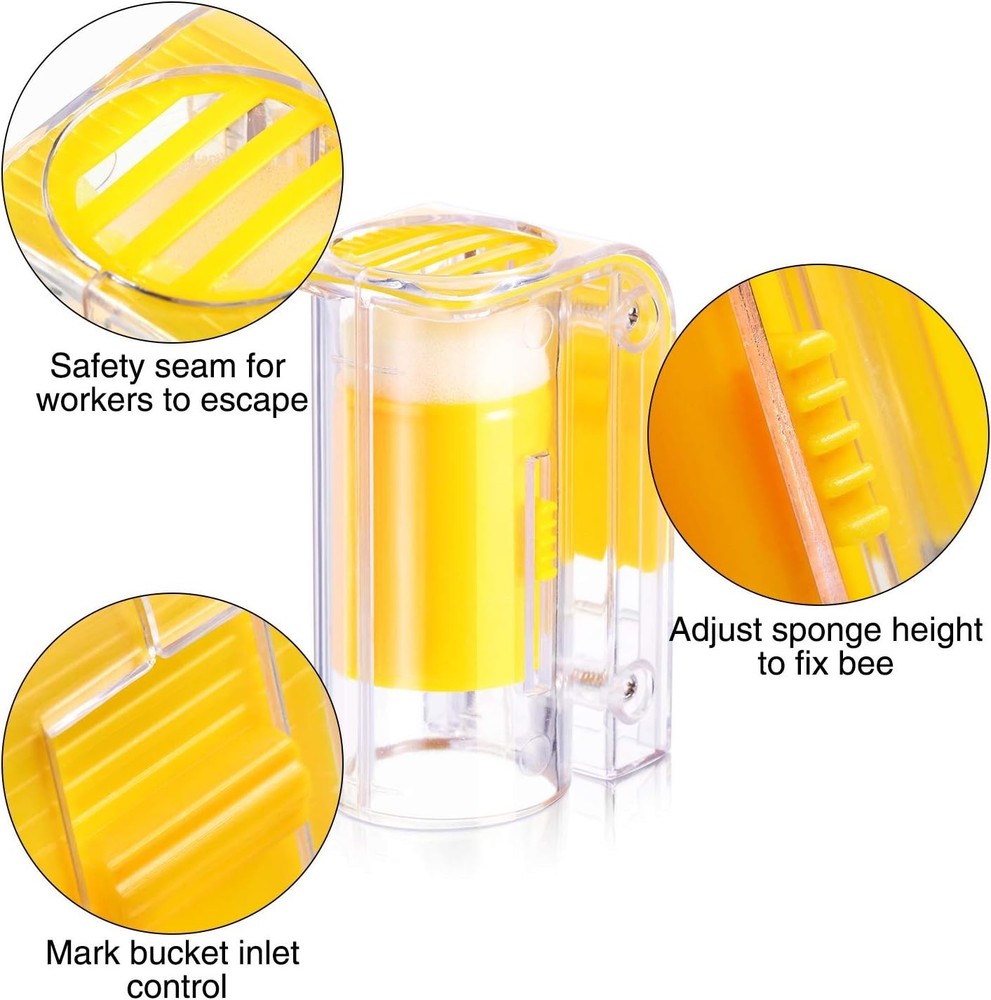 Transparent Bee Cages & Clips Set - 5 Queen Bee Marking Tools for Beekeepers