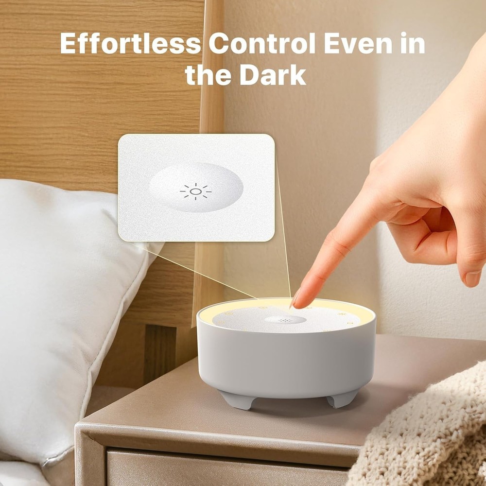 Eco-Friendly White Noise Machine with Adjustable Light & Safety Features