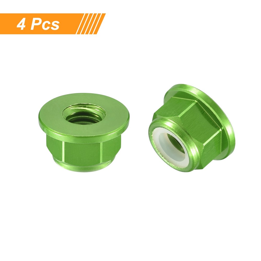 Nylon Insert Hex Lock Nuts, 4pcs - M4x0.7mm Self-Locking Nut(Green)
